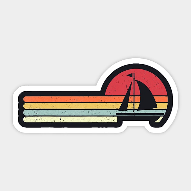 Sailing Retro Style Sail Boat Sticker by AlexWu